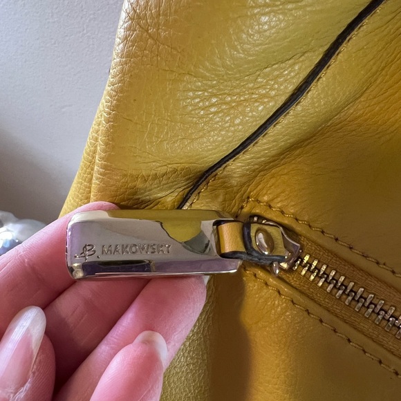 b. makowsky Vibrant Yellow Hobo Bag - Picture 3 of 14